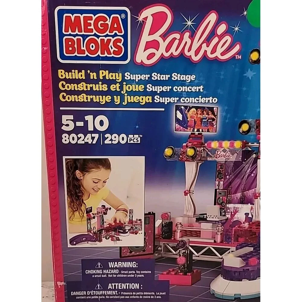 Mega Blocks Barbie‎ Build 'n Play Super Star Stage 80247 +80212 80224 80202